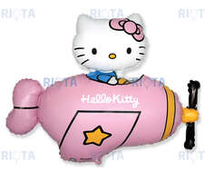 Фигурный шар Hello Kitty на розовом самолете, 91 см