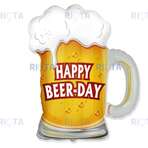 Фигурный шар Пивная кружка в День пива, Happy beer-day, 71 см